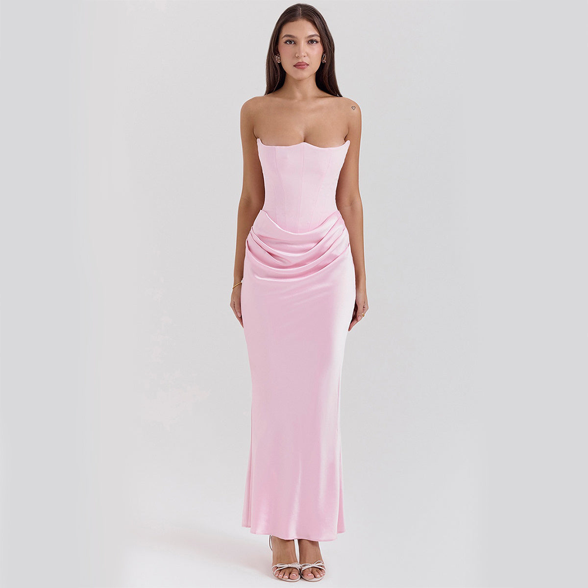 Slim Tube Top Long Dress Sexy Fashion Bandeau Backless Party Evening Dresses For Women Clothing null