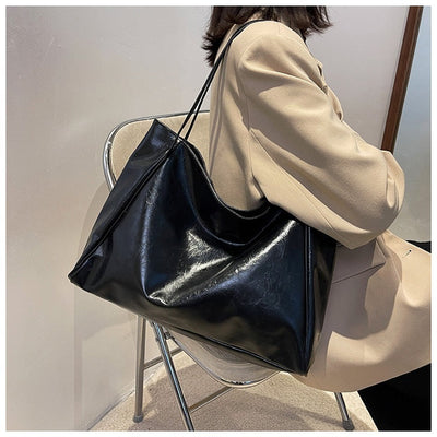 Vintage Women's Tote Bag Athletic Casual Fashion Large Capacity Leather Shoulder Bag Shopper Harajuku Simple Handbag null