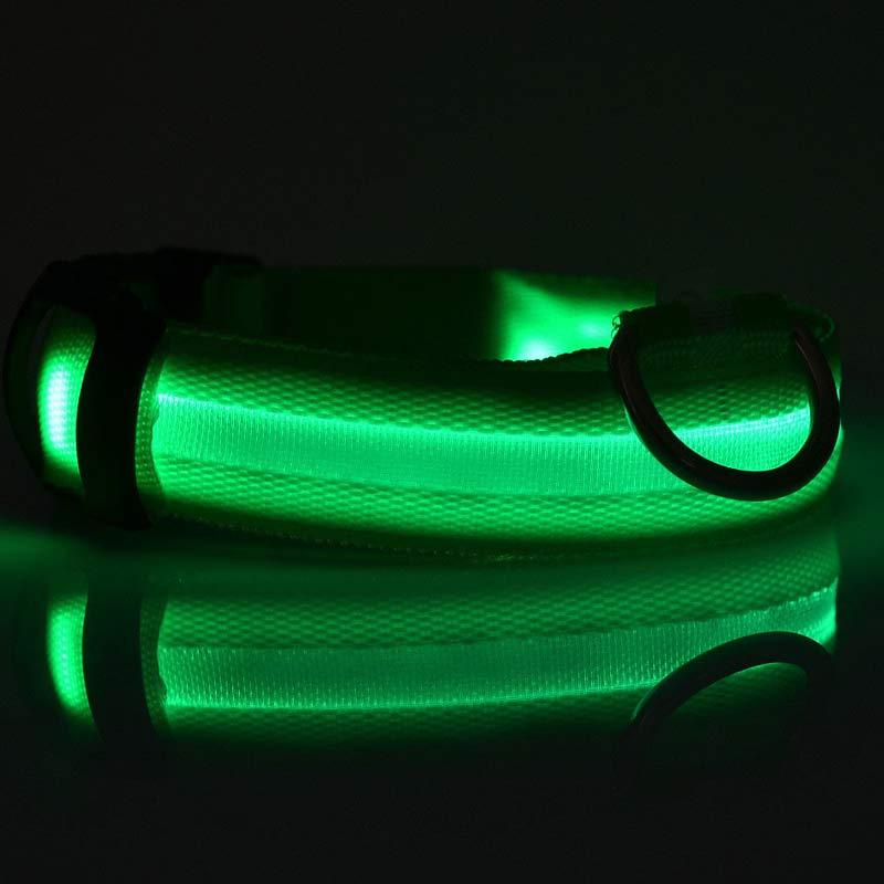 Nylon LED Pet Dog Luminous Collar Night Safety Flashing Glow in Dark Dog Cat Leash Adjustable Pet Supplies null