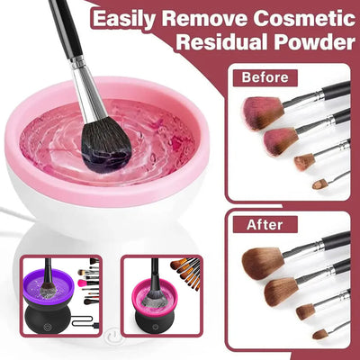 Electric Makeup Brush Cleaner Machine Portable Automatic USB Cosmetic Brush Cleaner Tools For All Size Beauty Makeup Brushes Set null