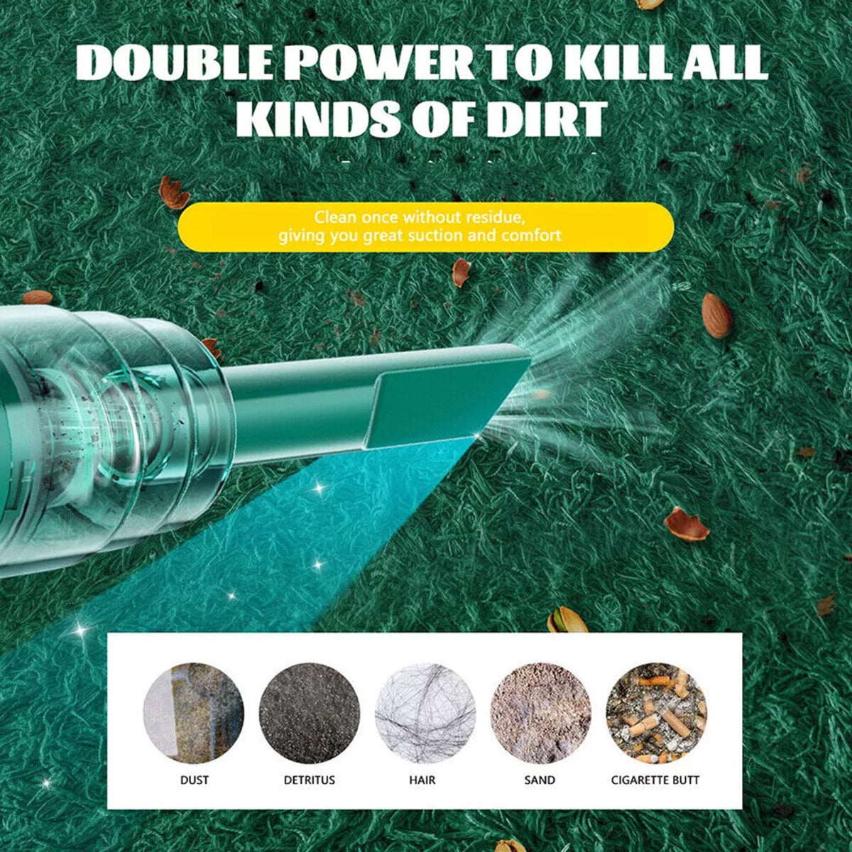 Cordless Hand-Held Vacuum Cleaner Mini Portable Car Auto Home Wireless Handheld Vacuum Cordless, Portable Car Vacuum Cleaner With Powerful Suction And Brushless Motor, Rechargeable null