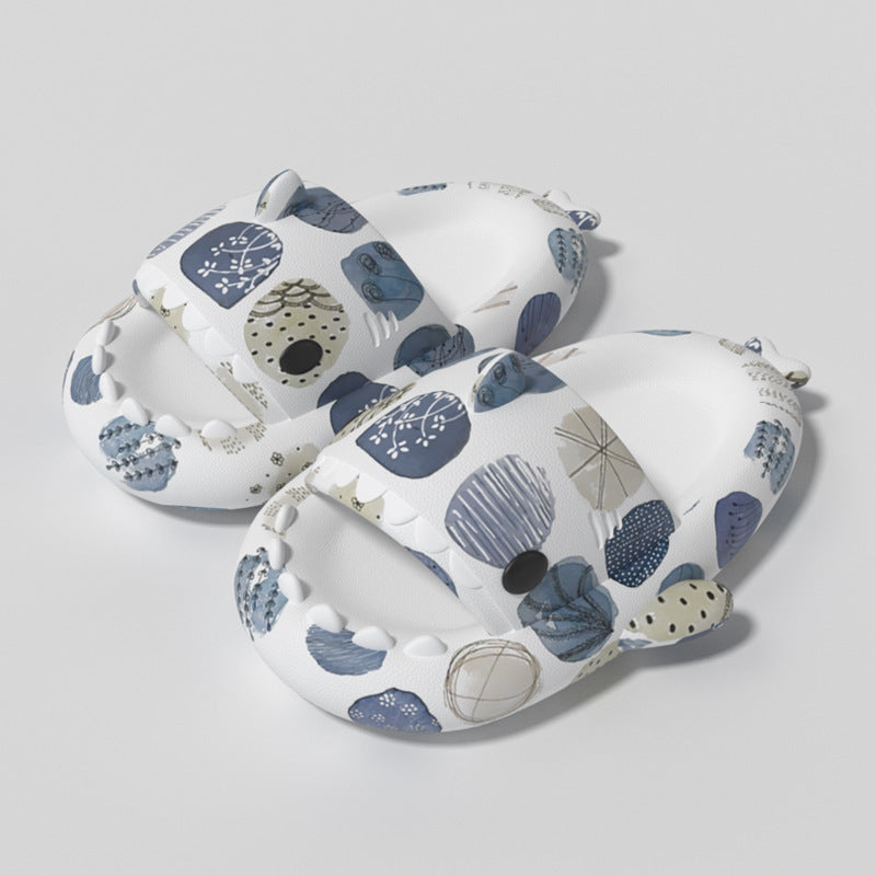 Lovers Shark Slippers Heart Print Shoes Women Men null