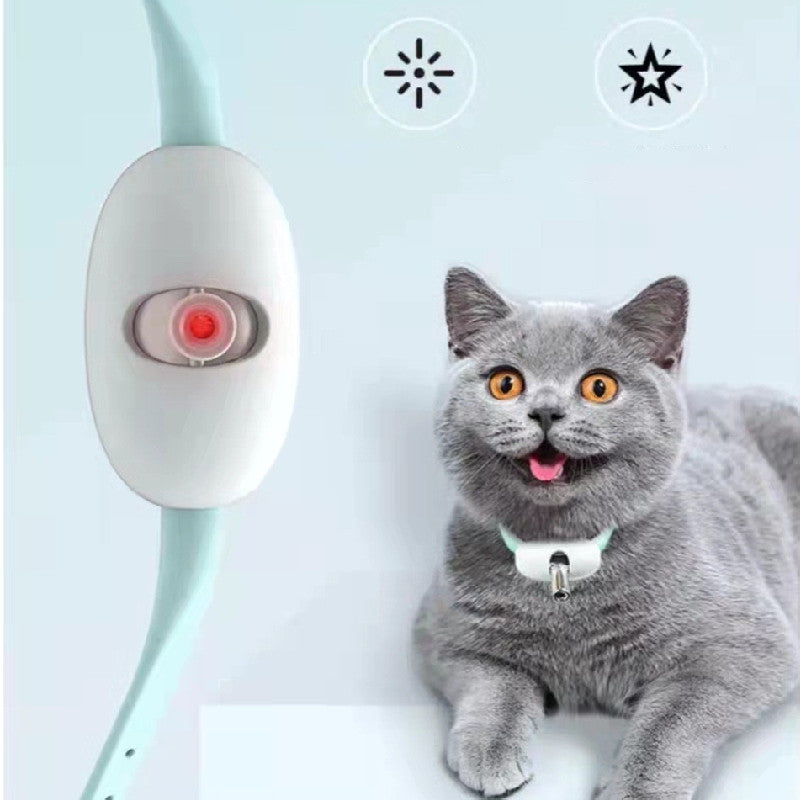 Automatic Cat Toy Smart Laser Teasing Cat Collar Electric USB Charging Kitten Amusing Toys Interactive Training Pet Items null