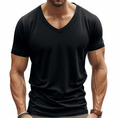 Solid Color Loose American Summer Men's T-shirt null