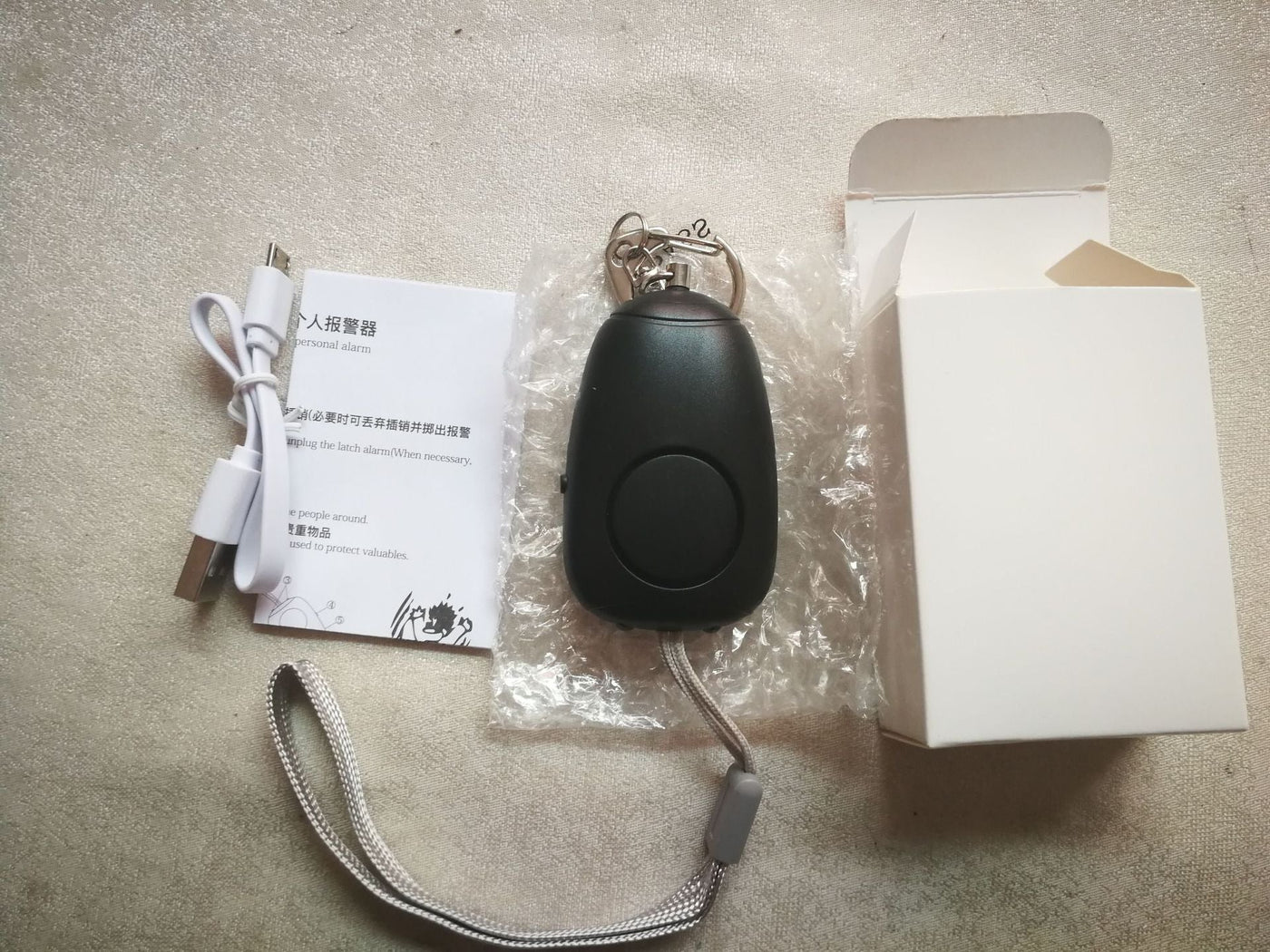 Personal Alarm Rechargeable Women's Personal Alarm Alarm 130dB Portable Alarm Bag Anti-theft Device null