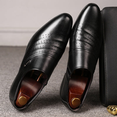 Casual pointed toe shoes men leather shoes men null