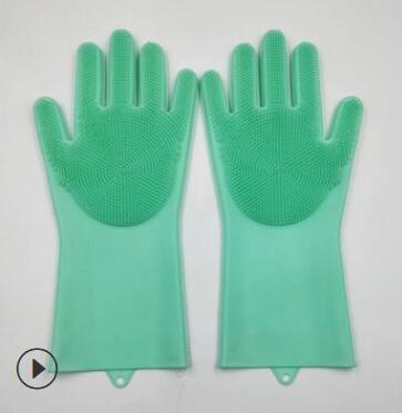 Silicone Heat-resistant Cleaning Brush Scrubbing Gloves null