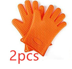 Food Grade Silicone Heat Resistant BBQ Glove Silicone Oven Mitts null