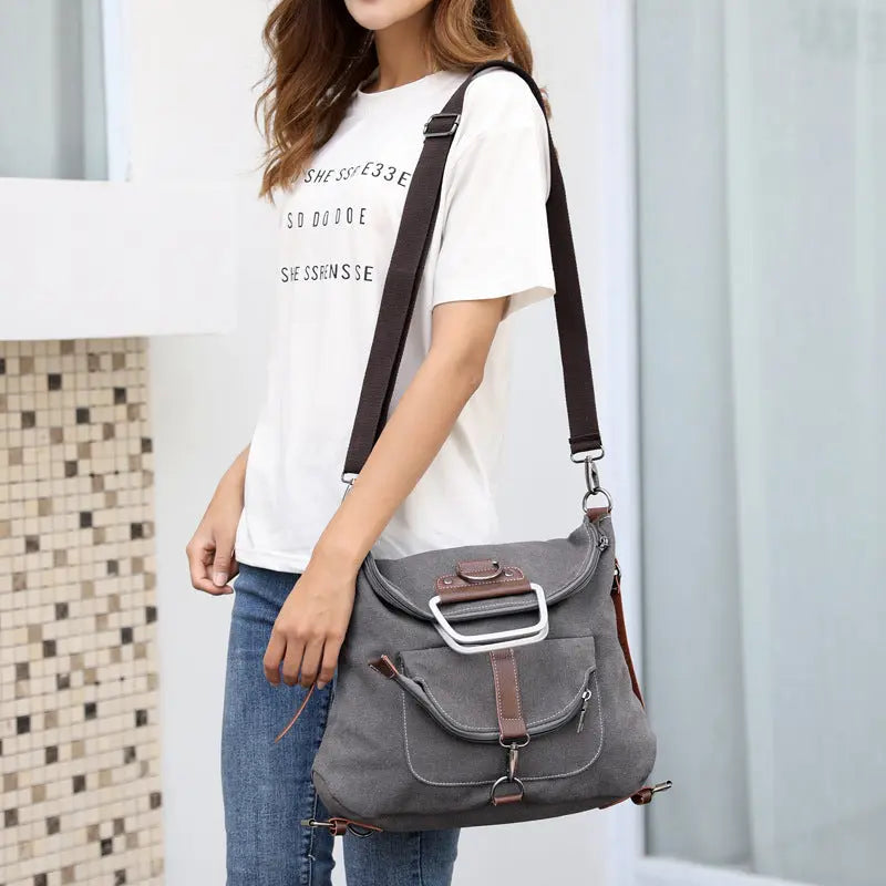 Canvas backpack women bag null