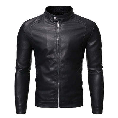 Men's Slim Casual Leather Jacket Motorcycle Jacket null