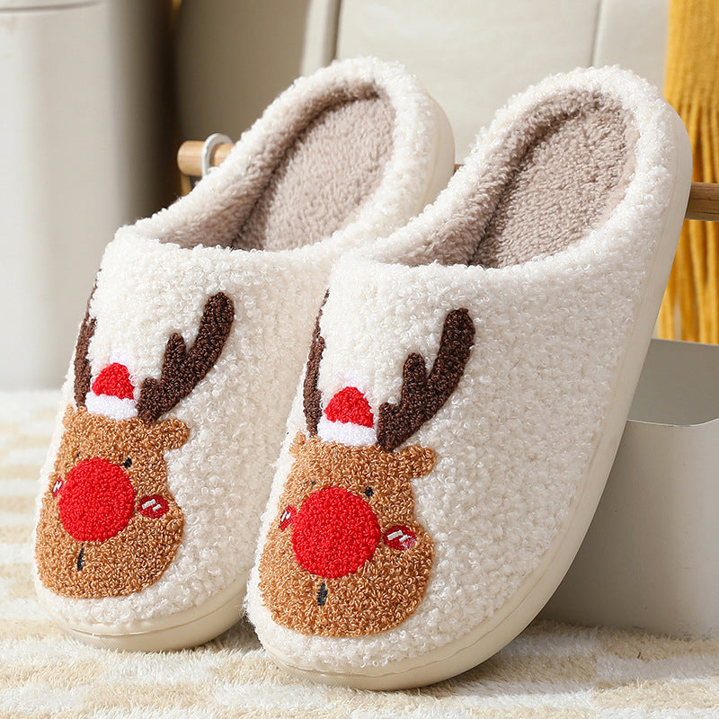Christmas Shoes Winter Home Slippers Elk Soft Cozy Bedroom Slipper Slip On House Shoes null