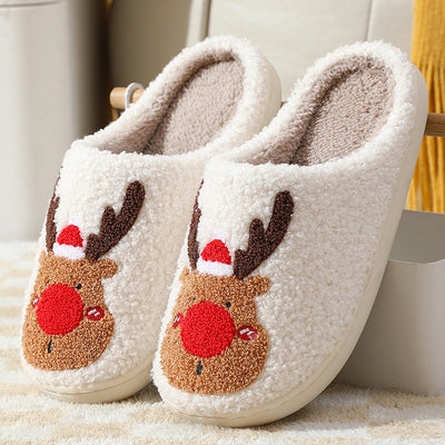 Christmas Shoes Winter Home Slippers Elk Soft Cozy Bedroom Slipper Slip On House Shoes null
