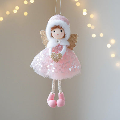Christmas Winter Mesh Angel Big Eyes Girl Pendant null