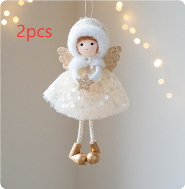 Christmas Winter Mesh Angel Big Eyes Girl Pendant null