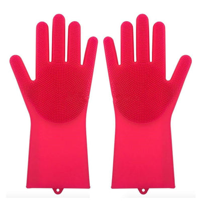 Silicone Heat-resistant Cleaning Brush Scrubbing Gloves null