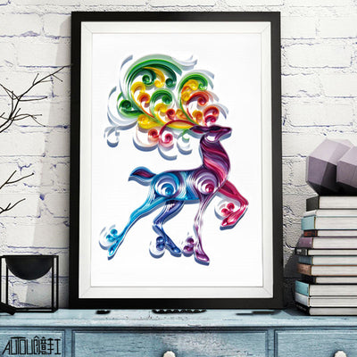 Quilted Paper Illustration Material Package Set Lobby Decoration Painting Slot null