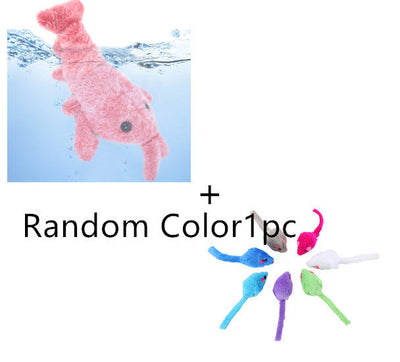 Pet Toys Electric Jumping Shrimp USB Charging Simulation Lobster Funny Cat Plush Pets Toy null