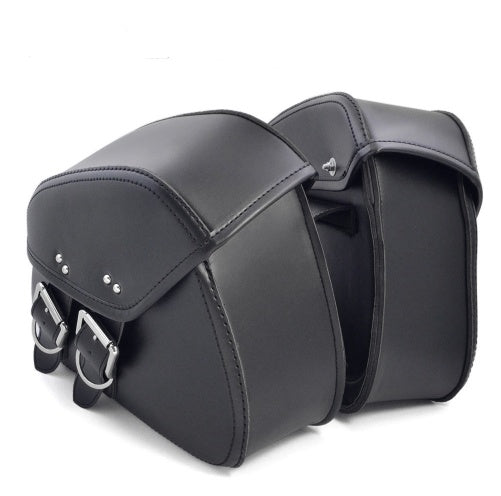 Black PU Leather Luggage Bags Motorcycle Saddlebags Saddle Bags Pouch For Shoppers Synchrony