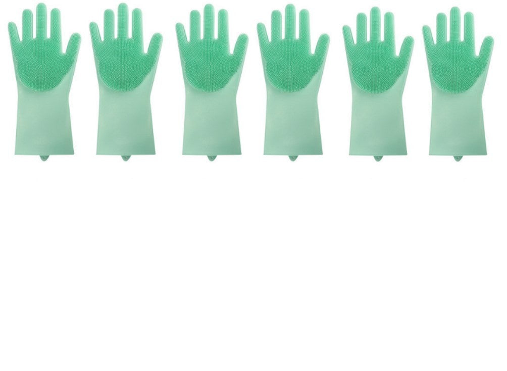 Silicone Heat-resistant Cleaning Brush Scrubbing Gloves null