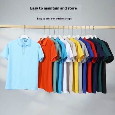 Men's Solid Color Polo Collar T-shirt Blank Short Sleeve null