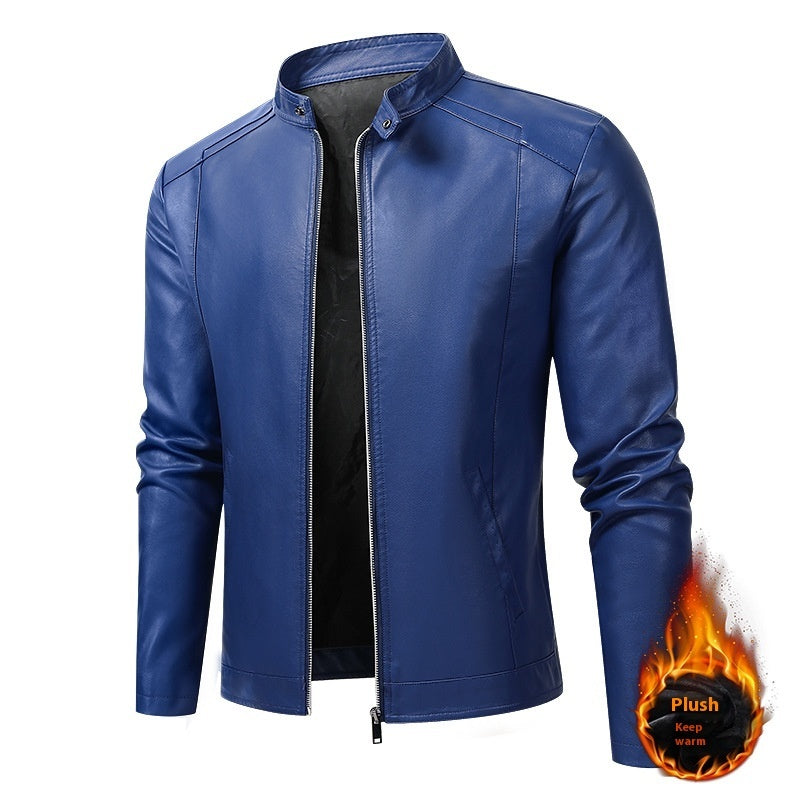 Men's Slim Casual Leather Jacket Motorcycle Jacket null