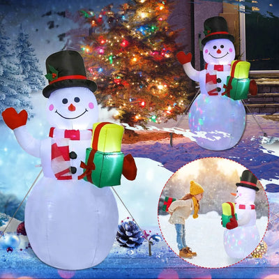 Christmas LED Lights Glowing Santa Tree Snowman Inflatable Doll Outdoor Yard Garden Decor null