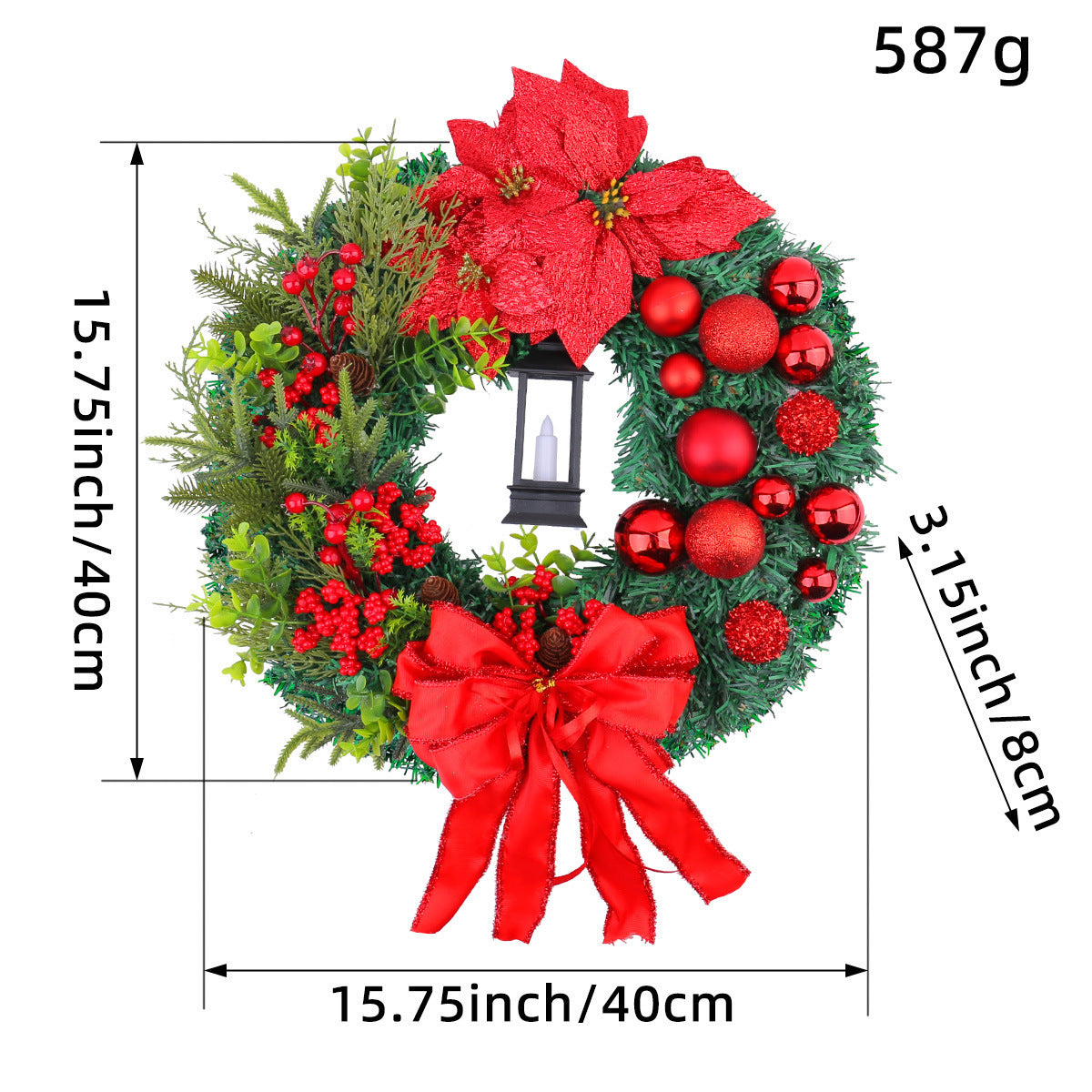 Christmas Light Wreath Door And Window Decoration Vine Ring null