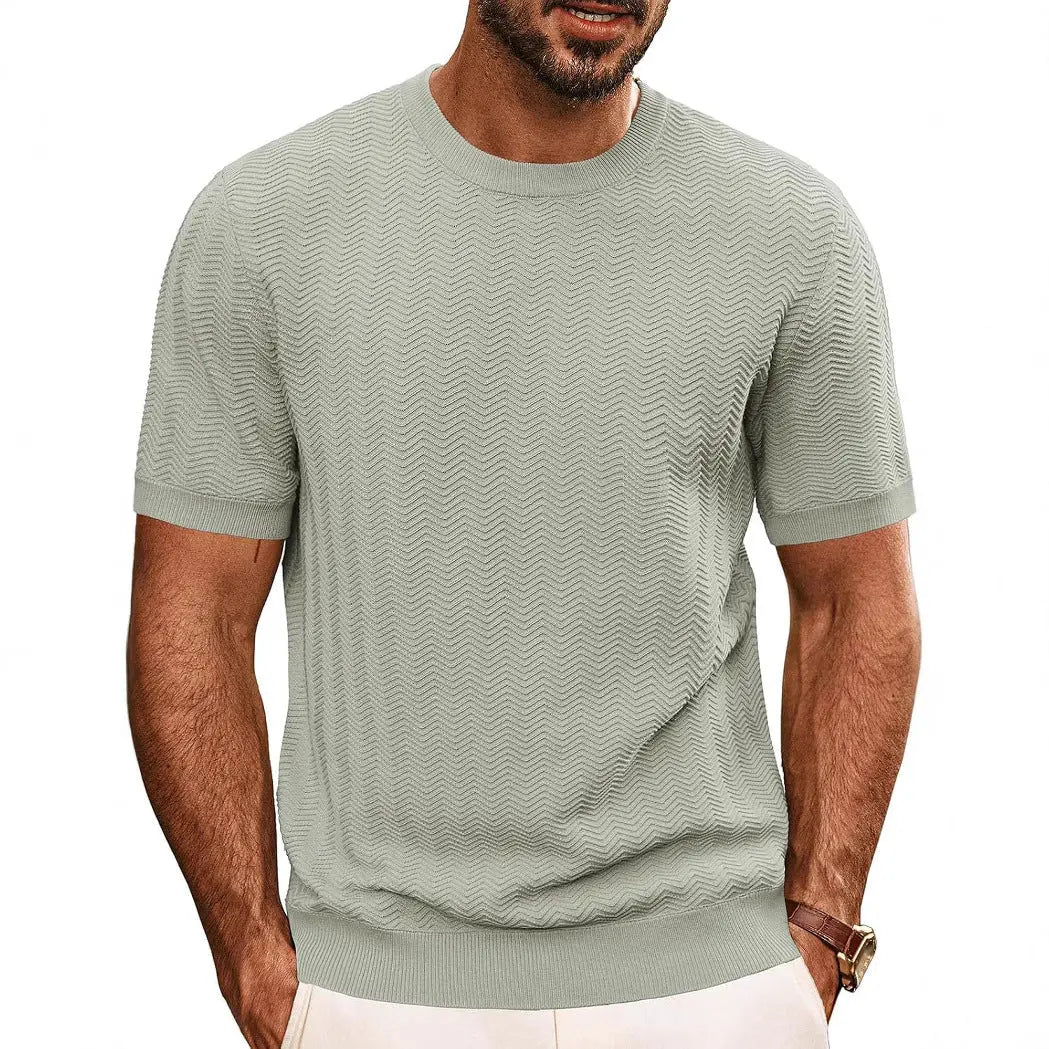 Men's Summer Hollow Breathable Sweater Solid Color T-shirt null