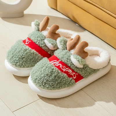 Christmas Shoes Winter Home Slippers Elk Soft Cozy Bedroom Slipper Slip On House Shoes null