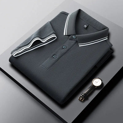 Summer Lapel Mercerized Cotton T-shirt Loose Breathable null