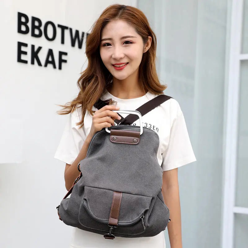 Canvas backpack women bag null