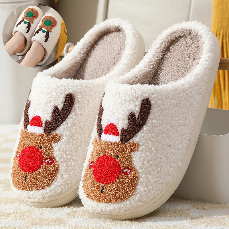 Christmas Shoes Winter Home Slippers Elk Soft Cozy Bedroom Slipper Slip On House Shoes null