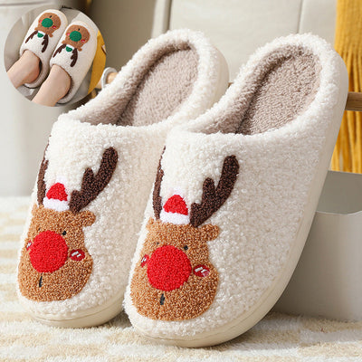 Christmas Shoes Winter Home Slippers Elk Soft Cozy Bedroom Slipper Slip On House Shoes null