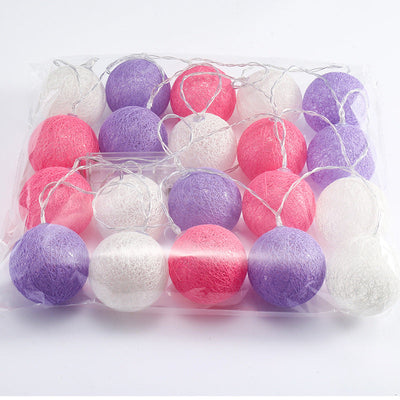 Led Ornamental Festoon Lamp Cotton Ball String Lights null