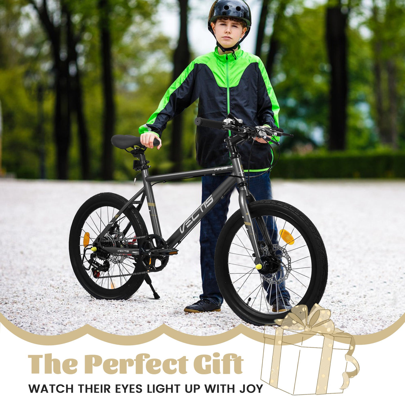 A20183 Kids Bike For 6-12 Years Old, 20 Inch Children's Bicycle For Boys Girls, 7-Speed Steel Frame, , Dual Disc Brakes, 20x1.75 Inch Tires Road Bike, 4 Color Options null