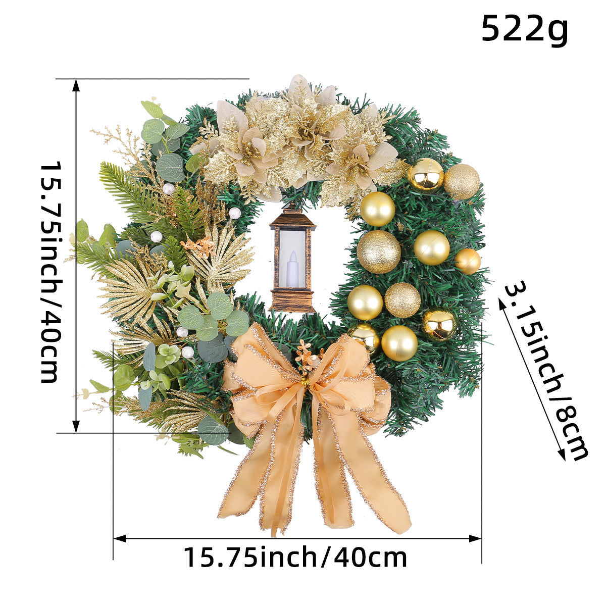 Christmas Light Wreath Door And Window Decoration Vine Ring null