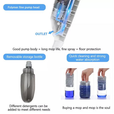 Spray Mop For Floor Cleaning 5 Reusable Microfibre Pads Water Bottle Tank UK null