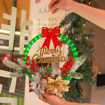 Christmas 30CM Luminous Garland Door Hanging Christmas Decorations null