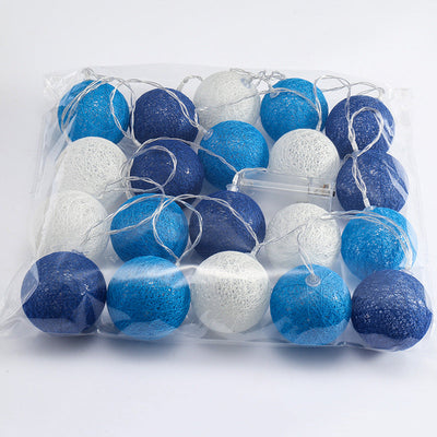 Led Ornamental Festoon Lamp Cotton Ball String Lights null