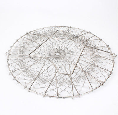 Deep Fry Basket Stainless Steel Multi-function Foldable Chef Cooking Basket Flexible Kitchen Tool for Fried Food Washing Fruits Vegetables null