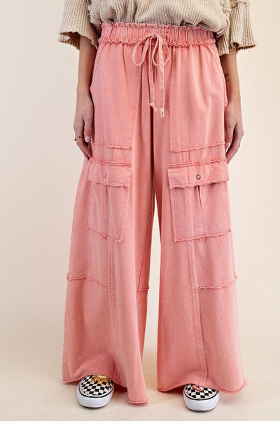 Women's Casual Working Pants High Waist Large Pocket Straight-leg Pants null