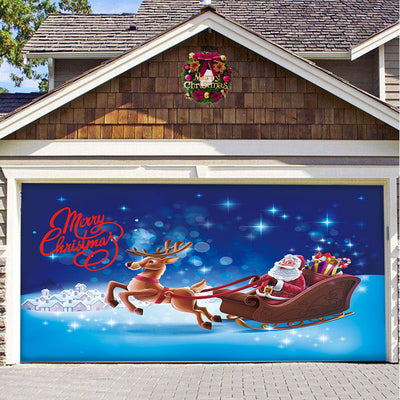 Christmas Background Hanging Cloth Garage Door Patch Holiday Party null