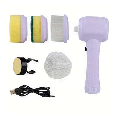 5 In 1 Multifunctional Electric Brush Cleaner Bathroom Sink Kitchen Window Electric Rotary Brush Cleaner null