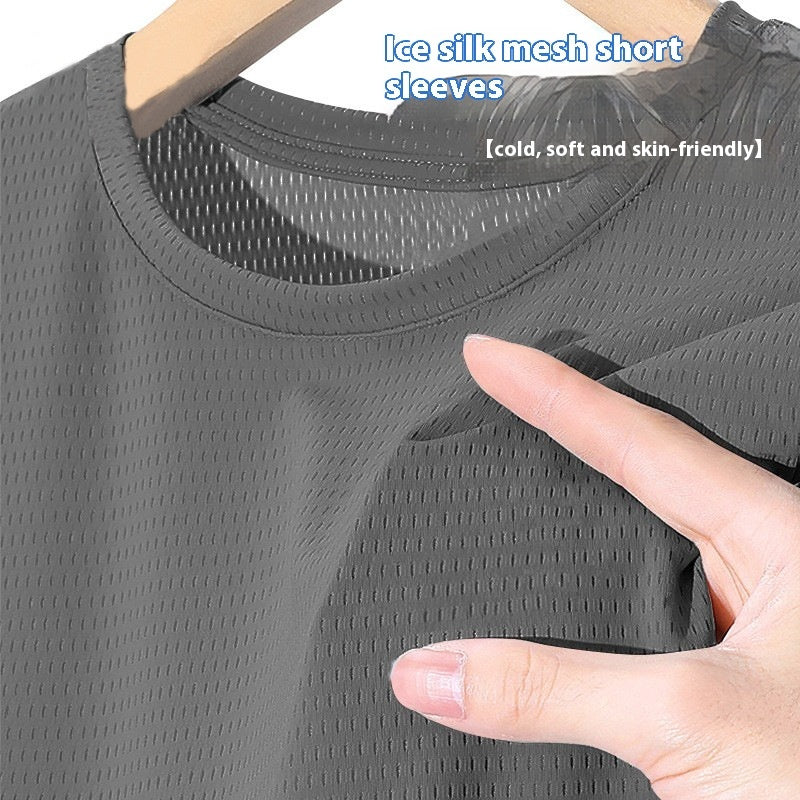 Ice Silk Mesh Short Sleeve Sports Casual null