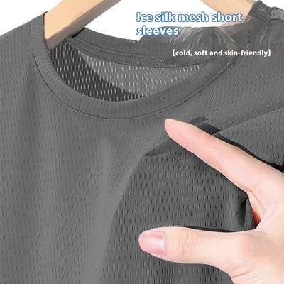 Ice Silk Mesh Short Sleeve Sports Casual null