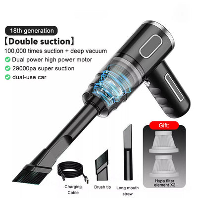 Cordless Hand-Held Vacuum Cleaner Mini Portable Car Auto Home Wireless Handheld Vacuum Cordless, Portable Car Vacuum Cleaner With Powerful Suction And Brushless Motor, Rechargeable null