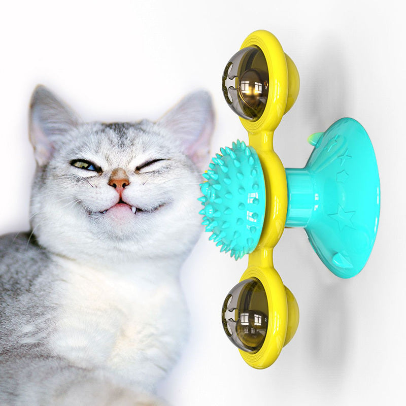 Cat Rotating Windmill Multi-Function Toys Itch Scratching Device Teeth Shining Toy Shoppers Synchrony