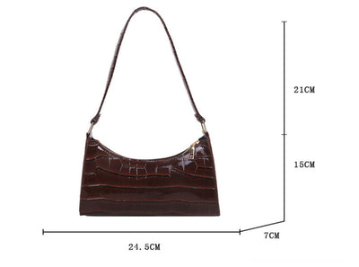 Embossed Underarm Stone Pattern Candy Color Shoulder Bag null