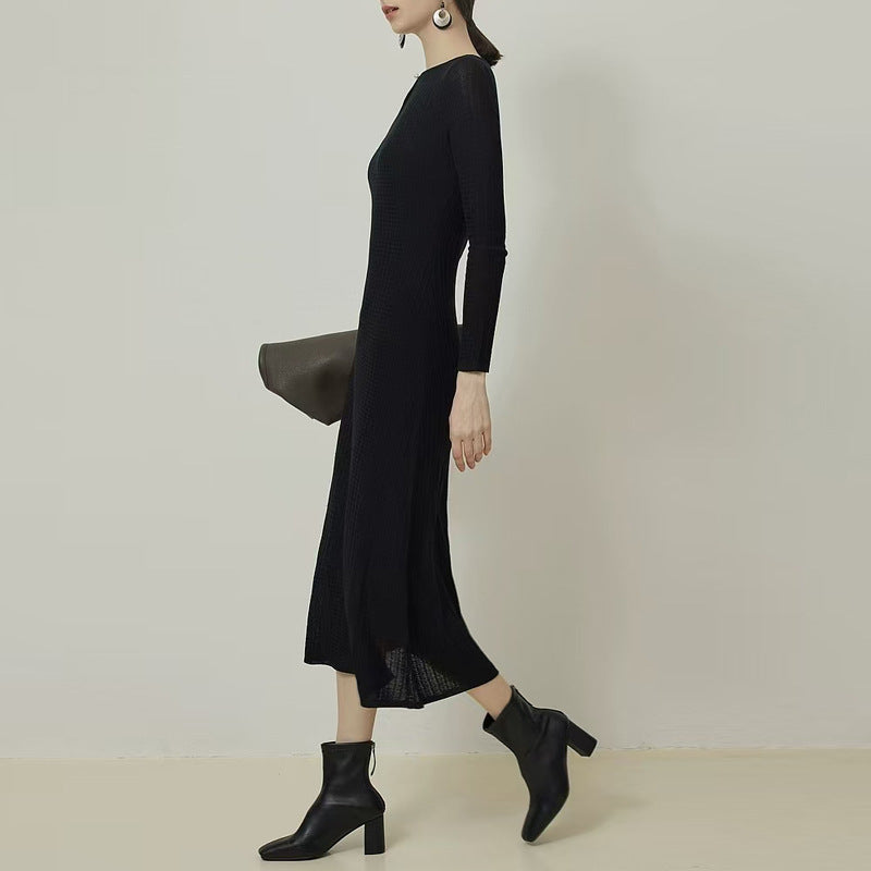 French Water Drop Collar Woolen Skirt Autumn And Winter New Base null