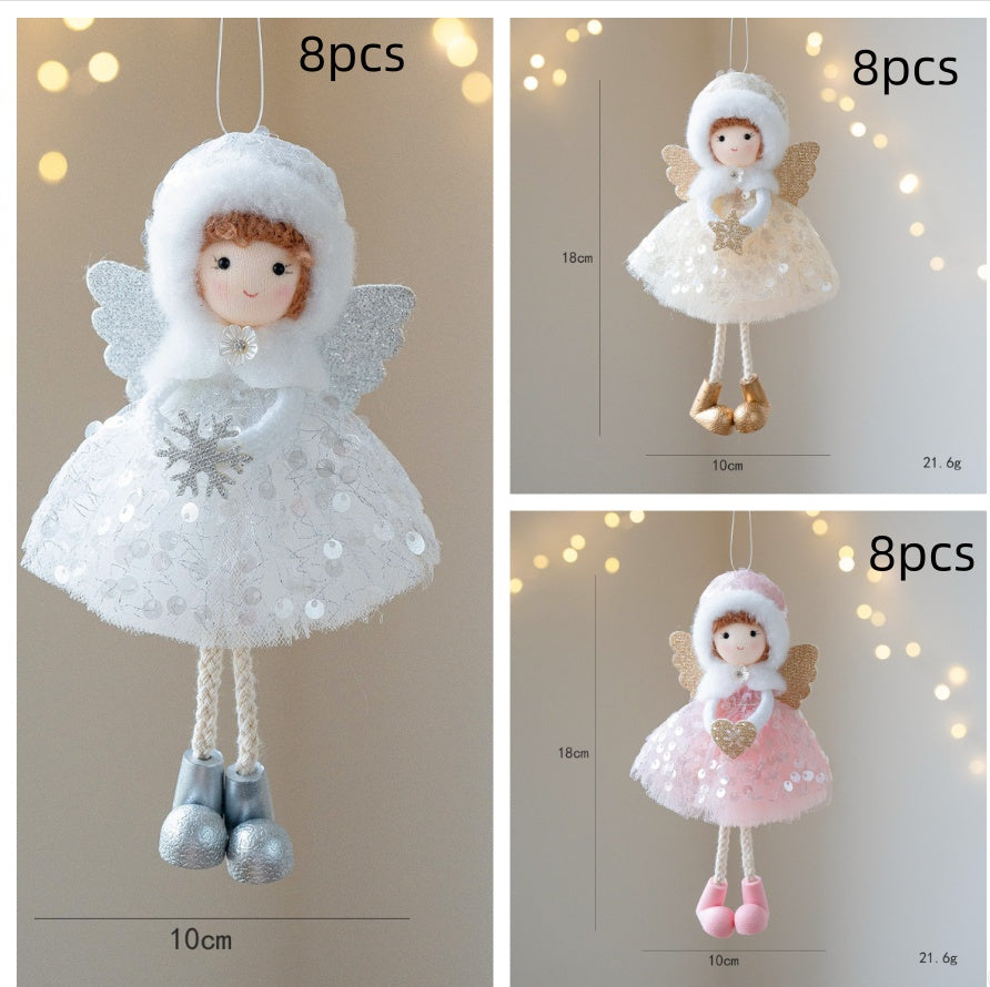 Christmas Winter Mesh Angel Big Eyes Girl Pendant null